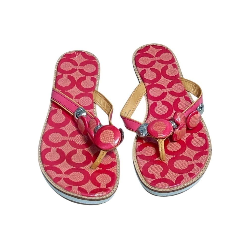COACH Dyan Monogram Buttons Sandals
